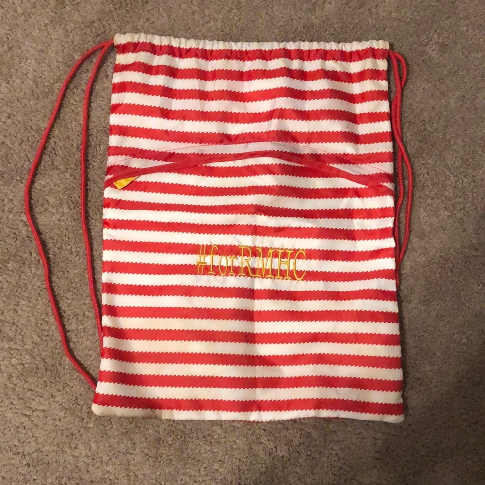 RMHC bag red, white, yellow, scrunch bag